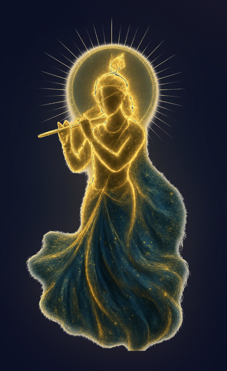 Sri Krishna playing the bansuri
